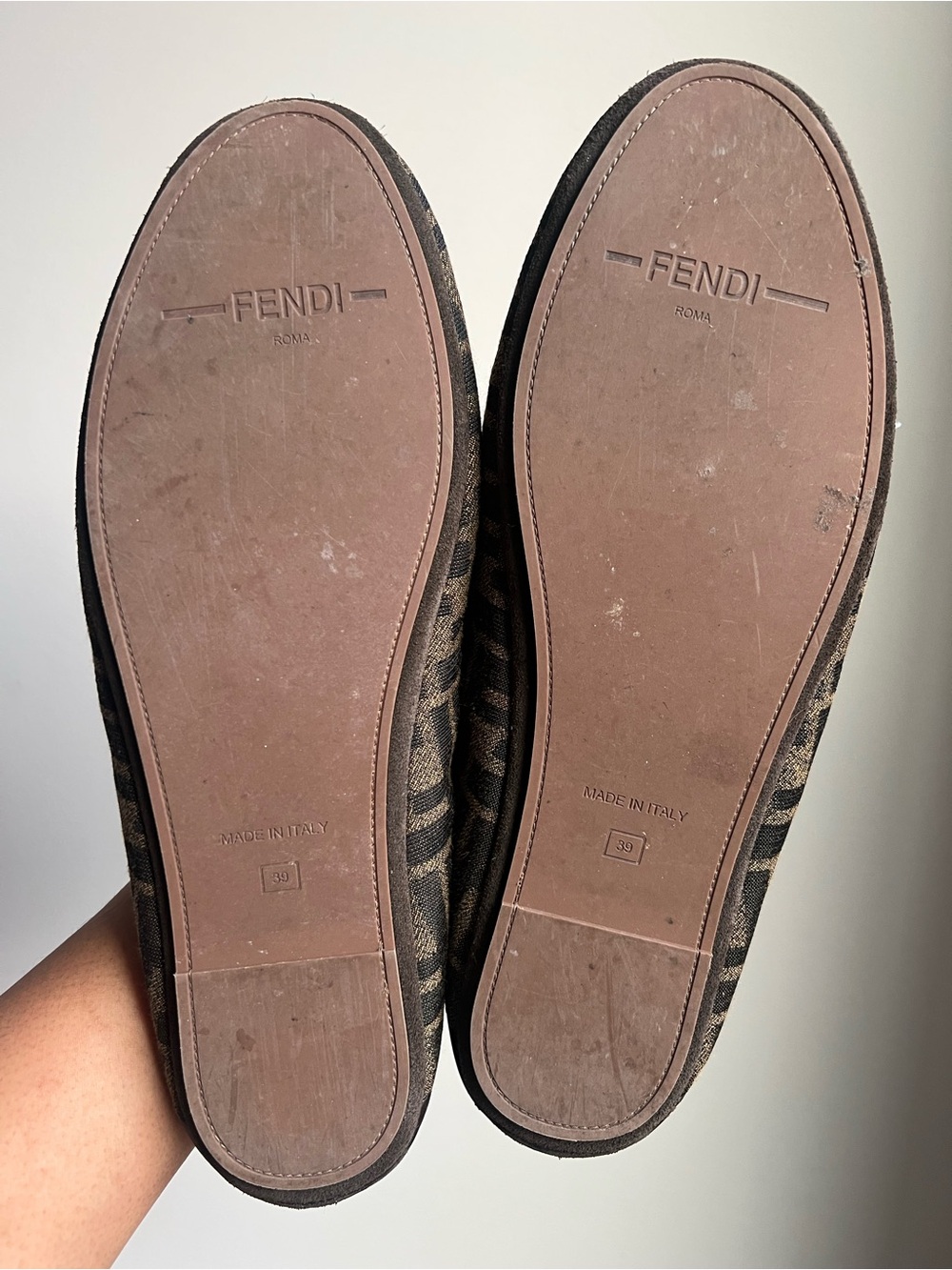 Fendi Fabric Jacquard Nappa FF Slippers Size 39 - Picture 10 of 10